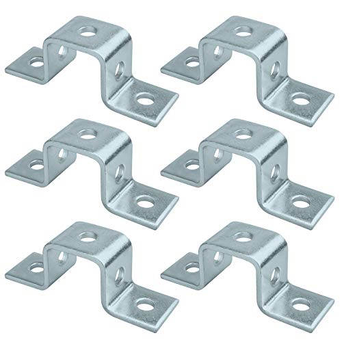 heneng 6 Pcs 5 Hole U Shaped Fitting for 1-5/8" Strut Channel, Cross Connector Bracket U Support, 3/16" Thick by heneng - Used condition - US$16.70