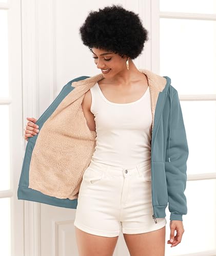 Image of SWISSWELL Hoodies for Women Winter Fleece Sweatshirt - Full Zip Up Thick Sherpa Lined | Full Zip Up Thick Coat, Pockets, Lady Warm Soft Comfy Clothes, Casual Vintage Outerwear Streetwear, Fashion Classic 2026 Top