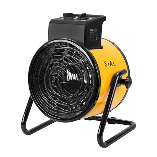 SIAL Stufa Elettrica Industriale - Termoventilatore 5000 W - Per Cantiere, Officina o Garage (Giallo)