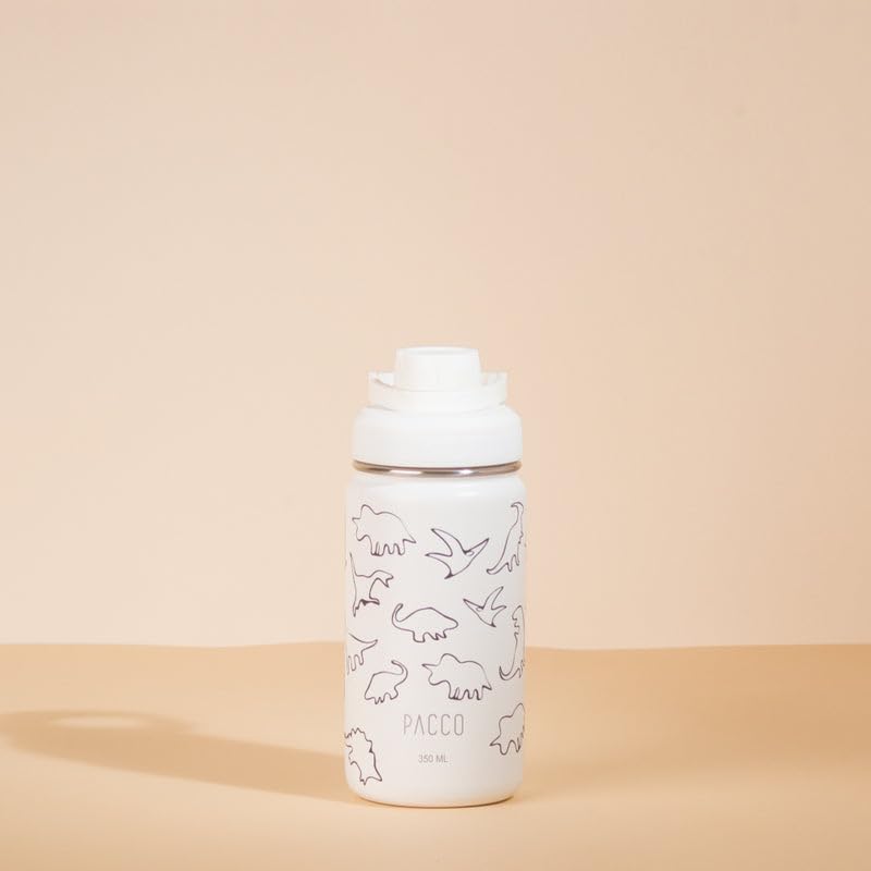 PACCO Garrafa Térmica Hydra V2 Estampada 350ml (DINO BRANCO)