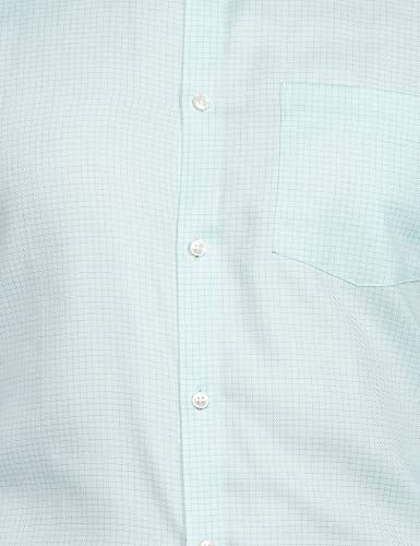 Image of Park Avenue Men's Pure Cotton Checks Pattern Regular Fit Semi Cutaway Collar Half Sleeve Formal Shirt
