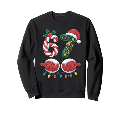 67 Christmas 6 7 Santa Hands 6-7 Meme Funny Six Seven Sweatshirt