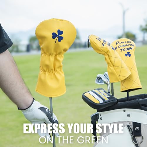 Golf Headcovers Play Like A Champion Today Golf Club Head Covers Advanced Embroidery Premium Leather Driver Headcovers Fairway Wood Covers Hybrid Cover Golf Mallet Putter Cover(for Fairway(1pcs))