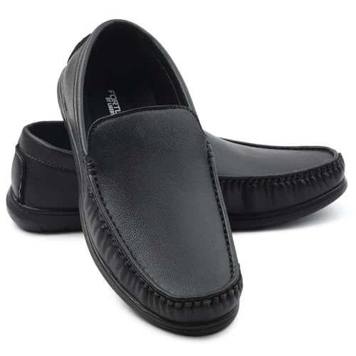 Image of Liberty Fortune CLASSIK-1E Loafer Shoes for Men - Brown, Black, Non-Lacing Casual Formal Slip-On Loafers Stylish Shoes Ideal for Office, Party, Wedding, Kurta - Comfortable Lightweight