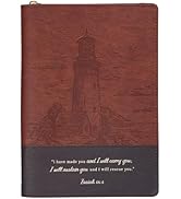 Christian Art Gifts Inspirational Zippered Journal, I Will Carry You Wide Ruled Notebook, Isa. 46...