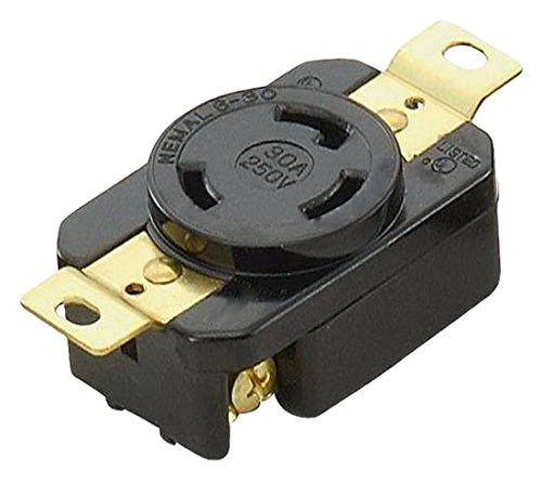 NEMA L6-30 Grounding Locking Receptacle, 30A 250V AC, 2 Pole 3 Wire, cUL Listed (5)