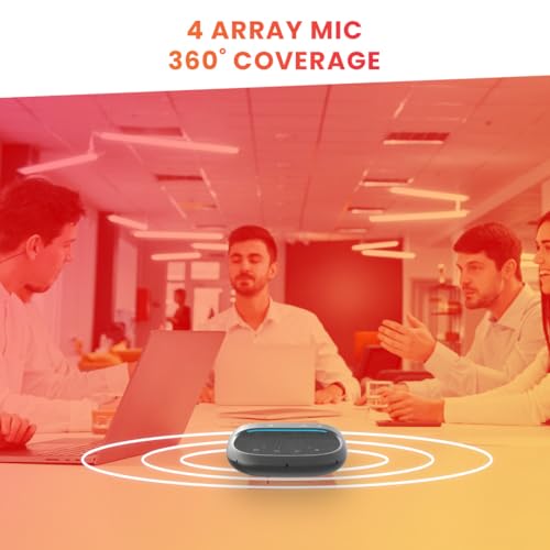 Image of Audio Array AM-W45 Wireless Conference Microphone with Speaker | Bluetooth, USB & 4 Mics | 360 Pickup Upto 4M | Noise Reduction & Enhanced Voice | Portable Speakerphone for Video Calls /Zoom Meeting