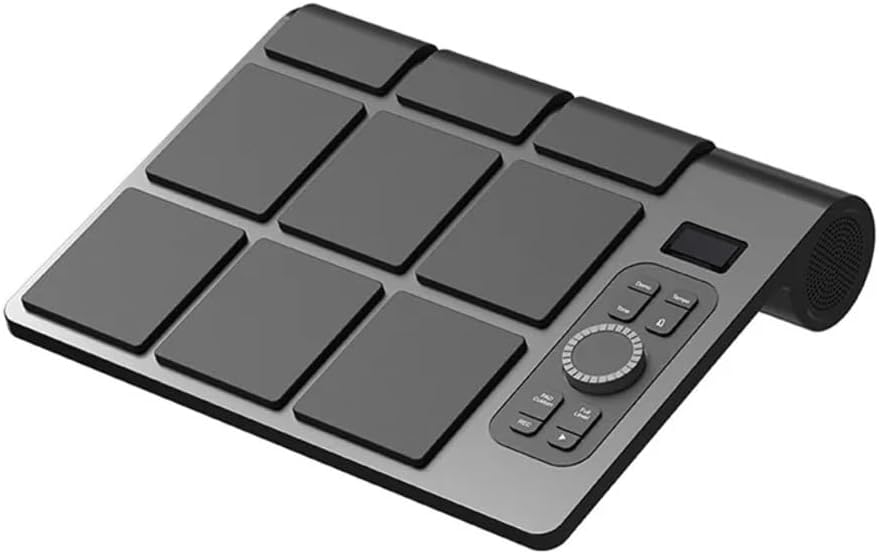 Electronic Drum Kit Force Sensitive Pads, Bluetooth Portable Tabletop Drum Set with Color Lighting, MIDI Support for Home Practice, Quiet Recording and Desktop Music Production