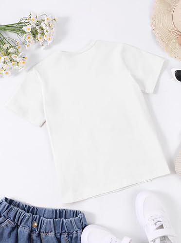 Image of Girls' Graphic Tees Summer Cute Tops Casual Short Sleeve Crew Neck T Shirts