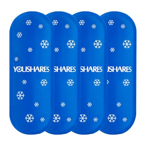 YOUSHARES Mini Ice Packs - Reusable Thickened & Leak-proof Ice Pack for Insulin & Peptide Cooler Travel Case TSA Approved Ice Packs Suitable for Most Insulated Medication Travel Bag (4 Packs)