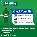 Couches pour adultes FitRight Bariatric; ultra haute absorption; 3XL (taille de taille 65po-84po); 12 unités; culottes d'incontinence jetables pour hommes et femmes; évacuation de l'humidité; protection anti-fuites