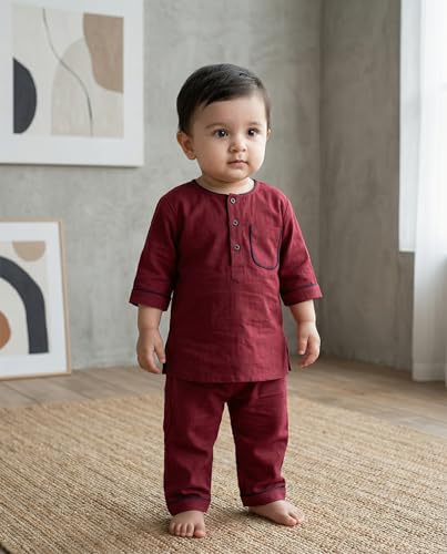 Image of Baby Boys Night Suit 3 /4 Sleeves Co-Ord Nightwear Set - Pure Cotton- Soft, Comfy & Perfect for Sleep Time