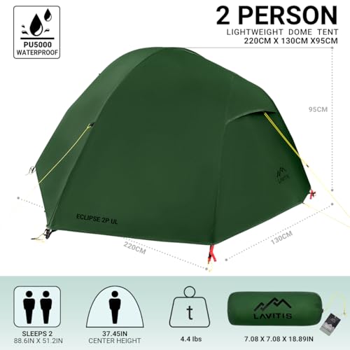 Carpa ligera para 2 personas, impermeable, ultraliviana miniatura 3