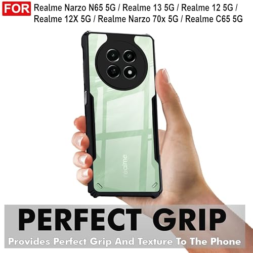 Image of Zapcase Back Case Cover for Realme Narzo N65 5G | Compatible for Realme Narzo N65 5G Back Case Cover | Clear Case with Camera Protection | (TPU + PC | Matte Black)