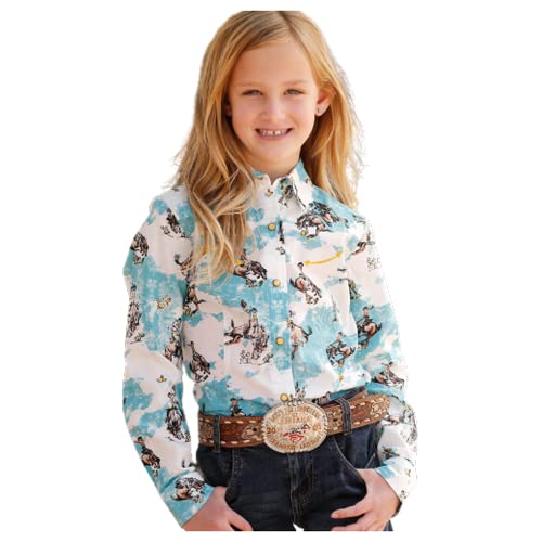 Cruel Girl Girls Long Sleeve Western Snap Shirt (as1, Alpha, l, Regular) Blue
