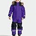 18-24 Months Girl Clothing Winter Faux Fur Hooded Long Sleeve Fleece Lined Snowsuit Toddler Boy Warm Waterproof Windproof Suits Fashion One Piece Snowboarding Ski Jumpsuit 1-15 Years Purple-120