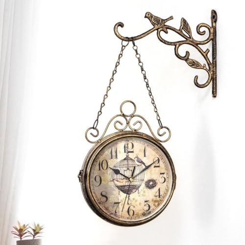 Horloge murale facile à installer en fer forgé et verre - 5
