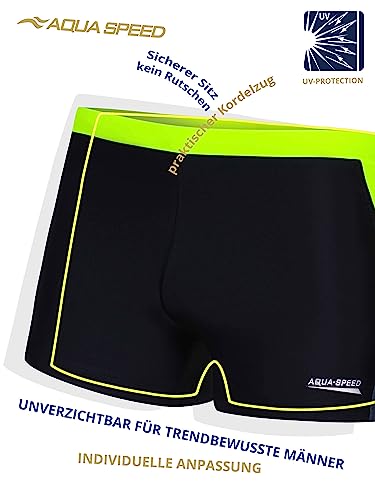 Badehosen Aqua Speed Herren mit eBook – Eng, Kurz, Schwarz