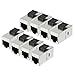 Aexit CAT 5E Distribution electrical RJ45 keyston-e Jacks Inline Couplers Female to Female Shielded - 8PACK Silver