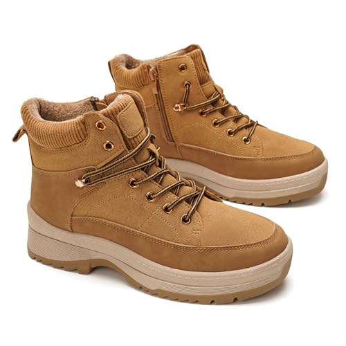 GLAMORA Botines de nieve mujer con forro cálido, calzado térmico de invierno, suela con agarre seguro, protección resistente al agua para lluvia ligera, ideales para frío intenso, montaña y uso urbano