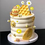 Honey Bear Cake Decorations Honey Comb Decorations Bee Cupcake Toppers Fun to Bee One Cake Topper Daisy Flower Cake Topper for Baby Shower Birthday Bridal Shower