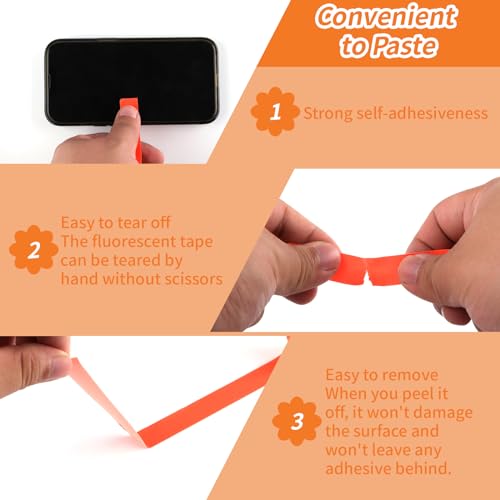 Deepton 5-Rollen Fluoreszierendes Klebeband Neon UV Aktiv, 10m x 15mm Schwarzlicht-Tape, Gaffer Tape für Halloween, Handwerk, Weihnachtsdekoration, Partydekoration