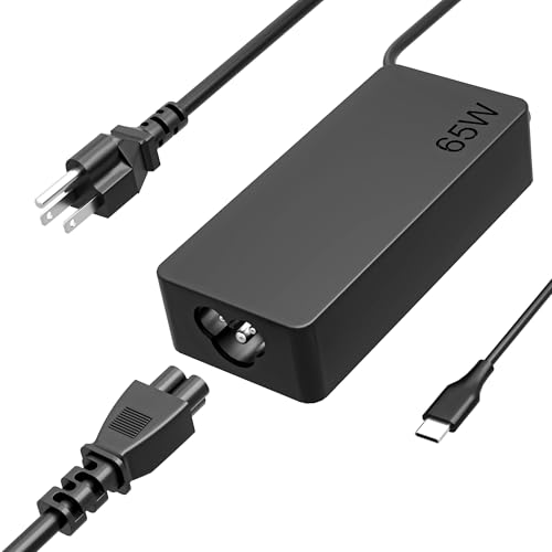 IKFJQCOA 65W 45W USB C Laptop Charger Compatible with Lenovo ThinkPad X1 X280 T14 T15 T480 T480s T490 T580 T590 E14 E15 E16,Yoga 6 7 720 730 C740 C940,Chromebook 300e,TypeC Fast AC Adapter Power Cord