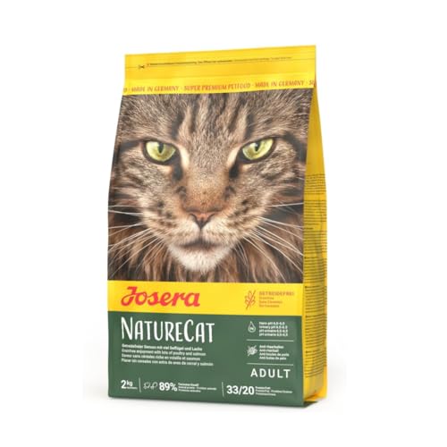 Image of JOSERA NatureCat | Adult | Premium Dry Food for Adult Cats | Salmon & Poultry | Exquisite Herbs & Healthy Fruits | Grain-Free | Cat Food (2kg x1)