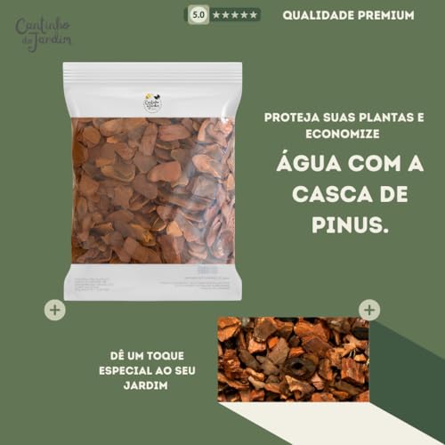 Casca de Pinus 40Lts - Ideal para Decoração de Jardins, Cobertura de Solo e Paisagismo (M)