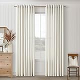 Natural Linen Curtains 84 Inches Long 2 Panels Set for Living Room Grommet Privacy Light Filtering Non-See-Through Drapes Bedroom Ivory Cream Semi Sheer Farmhouse Boho Window Curtain 84 Inch Length