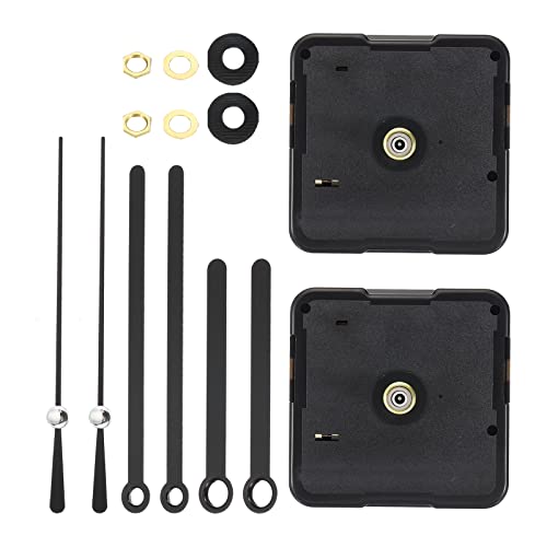 PATIKIL 時計仕掛け交換 2セットのクォーツ時計仕掛け 電池式DIY壁時計の針とモーターキット 修理部品 ブラック