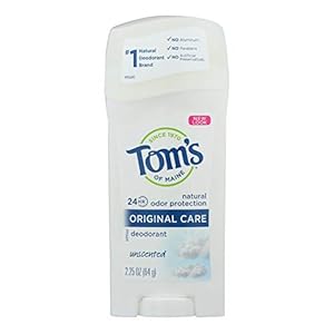 Tom’s of Maine Natural Deodorant Stick Unscented 2.25 oz (Pack of 3)