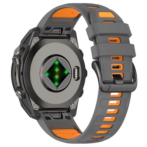Image of XMUXI 26mm Watch Band Compatible with Garmin Fenix 7X / Fenix 6X / Fenix 5X / Fenix 8 51mm / Tactix Delta,Soft Silicone Replacement Quickfit Bands for Fenix 3 /3 HR,Descent MK1 /Enduro