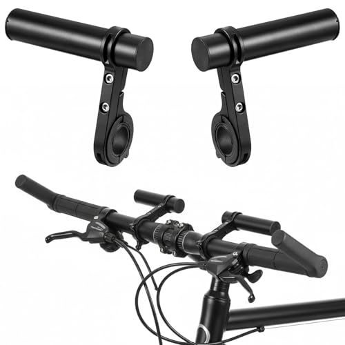 2 Set Bike Handlebar Extender Aluminum Bicycle Handlebar Extender Bicycle Handlebar Extension Bracket for Bike Mounts