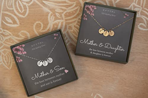 EFYTAL Multiple Initial Necklaces for Women, Dainty 14k Gold-Filled or Sterling Silver 3 Initial Necklace, Mom Necklace with Initials, Personalized Necklaces for Women, Letter Necklace 6