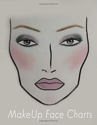 MakeUp Face Charts Notebook: Face charts for makeup artists blank paper sheets notebook, your professional makeup artist book portfolio, face mapping chart, face chart makeup book.