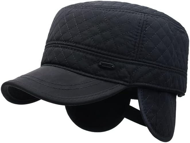 FASHIXD Winter Hats with Earflaps for Men Military Cadet Hat Baseball Cap Hunting Trapper Hat for Cold Weather - Image 2