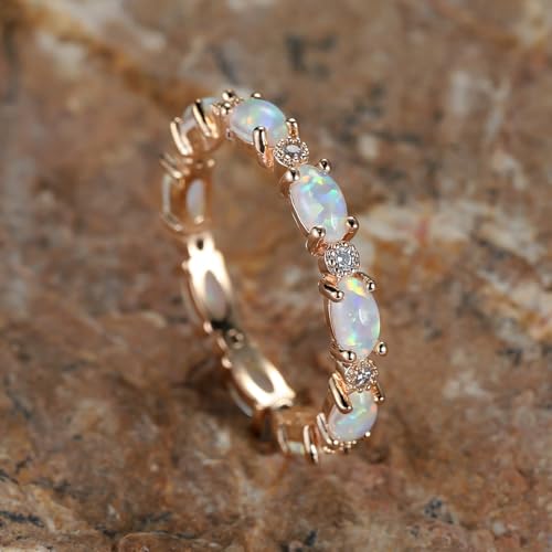 Opal Ring for Women Rose Gold Plated 925 Sterling Silver Opal Engagement Wedding Promise Rings Jewelry Gifts for Her4