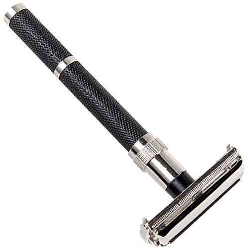 Parker Safety Razor, 96R Men's Safety Razor Shave Set - Includes Parker's Luxurious 3-Band Pure Badger Shave Brush, Deluxe Chrome Shave Stand & Parker's 96R Butterfly Open Safety Razor #TOP1
