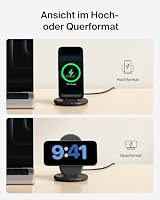 Belkin BoostCharge Induktive Ladestation, Wireless Charger Geeignet für Handyhüllen, Kabelloses Ladegerät für Apple iPhone, Samsung Galaxy, Google Pixel usw., inkl. 1,5-m-Kabel – Schwarz – Ansicht 7