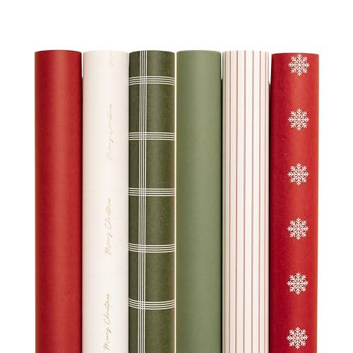 Merry Market Christmas Wrapping Paper Rolls, Premium Matte Gift Wrap,
