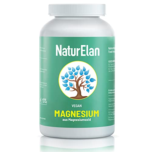 NaturElan Magnesium Hochdosierte Kapseln - 360 Kapseln(1 Jahr), 664mg davon 400mg elementares Magnesium pro Tagesdosis, Vegan, in Deutschland produziert