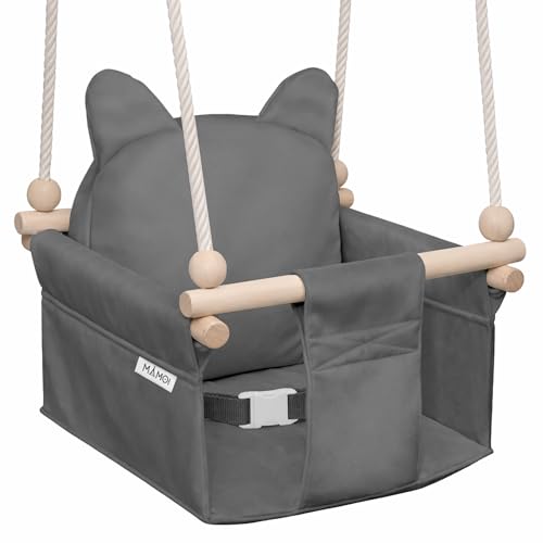 MAMOI® Altalena neonato per bambini, Altalene di legno da interno, Dondolo a porta da casa, Altalena design scandinavo a partire, Baby swing