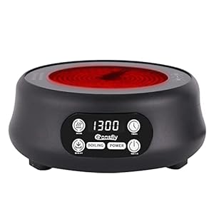 Electric Mini Stove Hot Plate 1300W Portable 7″ Small Electric Ceramic Stove for Boiling Water, Making Tea and Coffee (Black)