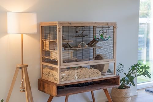 TRIXIE Laufrad mit Kugellager - für Hamster - geschlossene Korklauffläche - unbehandeltes Holz - Durchmesser Laufrad: 28 cm - 60923