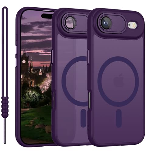 YUANDMI Cover Magnetica per iPhone Air Compatibile con MagSafe, Custodia Per iPhone Air Traslucida Opaca Case Ultra-Sottile Silicone Anti-Scivolo Resistente ai Graffi, Viola Scuro product image