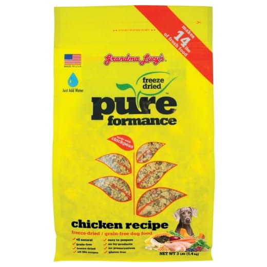 GRANDMA LUCY'S 844211 Pureformance Grain Free Chicken Food for Dogs, 3-Pound