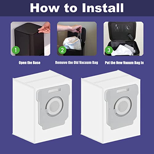Lesinavac 12 Pack Replacement Vacuum Bags For Irobot Roomba I7 Plus I7+ (7550) I3+ (3550) I4+(4552) I6+ (6550) I8+ (8550) S9+ (9550) J7+ (7550) I & S & J Series Clean Base Automatic Dirt Disposal Bags #TOP5