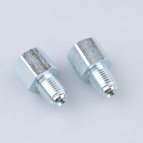 Image of AC PERFORMANCE 7 /16x24 Inverted to 3 /8x24 Fittings Zinc Steel 2PCS 25mm OAL | Female inverted to male thread adapter, zinc-coated steel for automotive brake lines