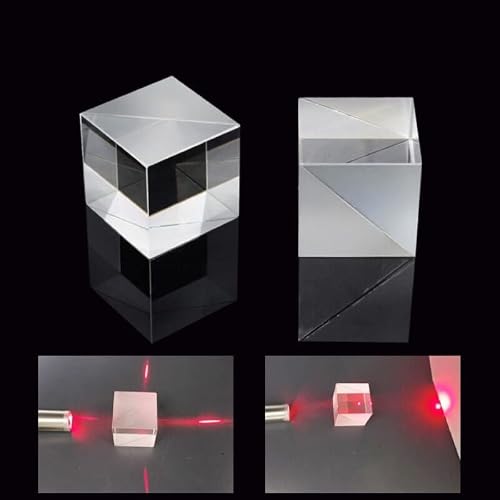 Microscope Accessories Kit 25mm 25.4mm 30mm Optical Glass Cube Dichroic Dispersion Beam Splitter Prism Splitting Ratio 50:50 for Spectrometer Experiment Microscope Slides(30x30x30mm)